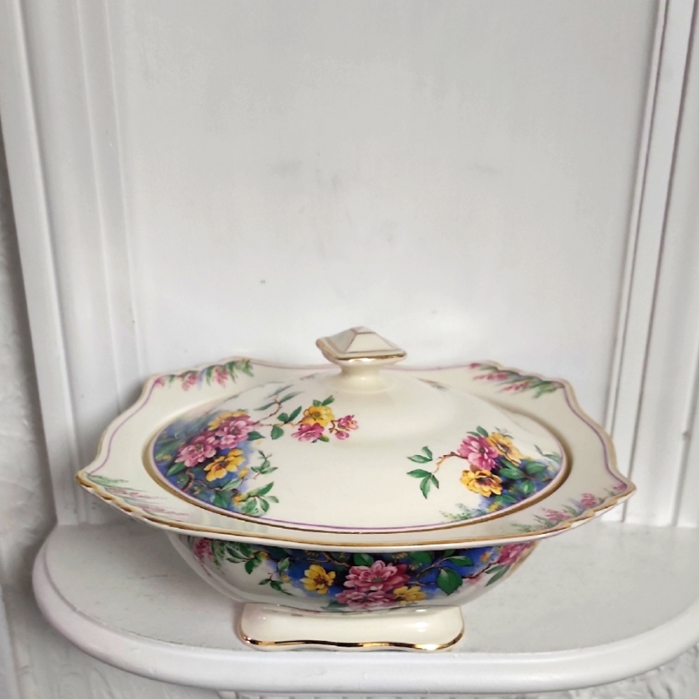 Royal Winton Grimwades England  Cherry Blossom Serving Bowl / Lid